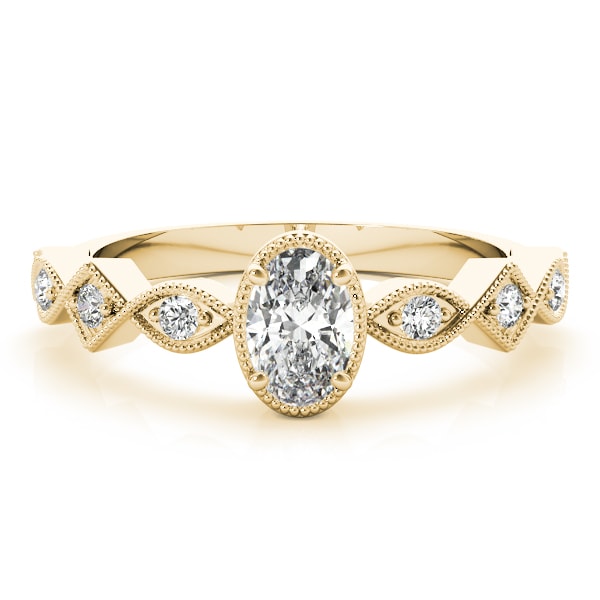 18K Yellow Gold 1/2 ct tw Single Row Diamond Engagement Ring