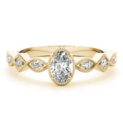 14K Yellow Gold 1/2 ct tw Single Row Diamond Engagement Ring