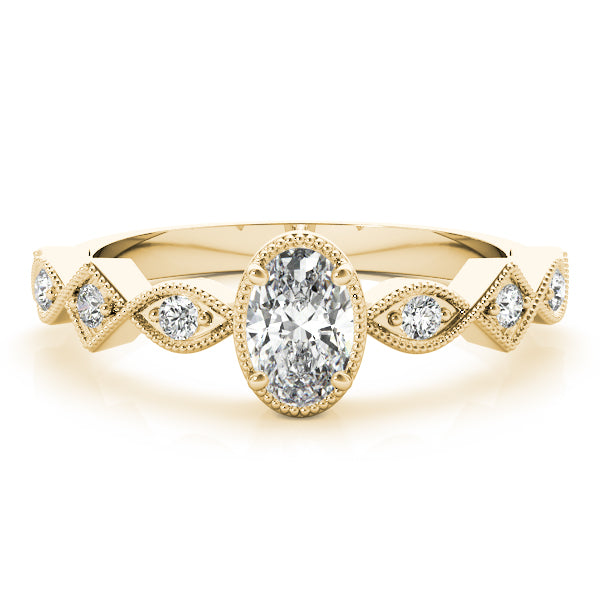14K Yellow Gold 1/2 ct tw Single Row Diamond Engagement Ring