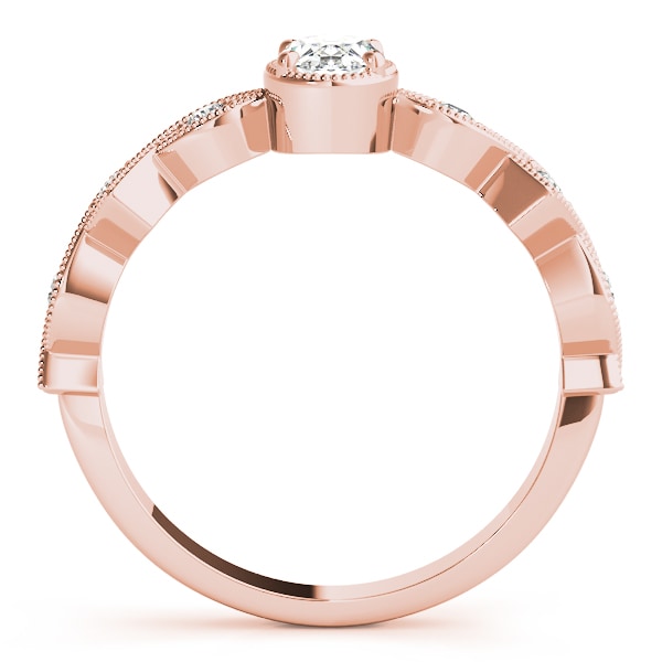18K Rose Gold 1/2 ct tw Single Row Diamond Engagement Ring
