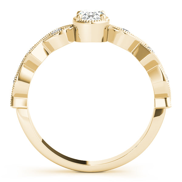 18K Yellow Gold 1/2 ct tw Single Row Diamond Engagement Ring