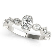 14K White Gold 1/2 ct tw Single Row Diamond Engagement Ring