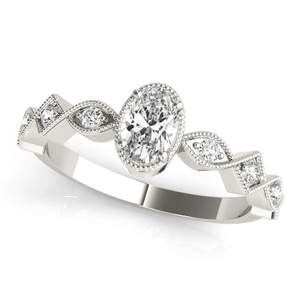 14K White Gold 1/2 ct tw Single Row Diamond Engagement Ring