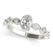 Oval Diamond Single Row Engagement Ring