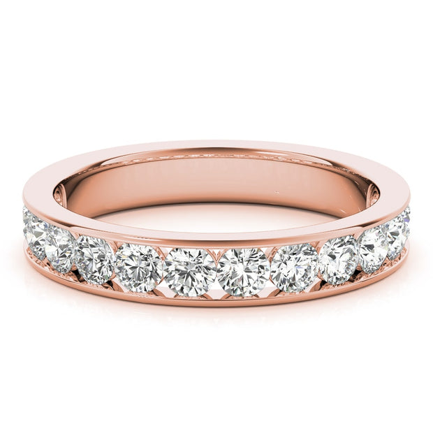 18K Rose Gold 1 ct tw Diamond Wedding Ring