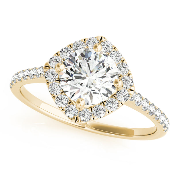 14K Yellow Gold 1 1/3 ct tw Halo Diamond Engagement Ring