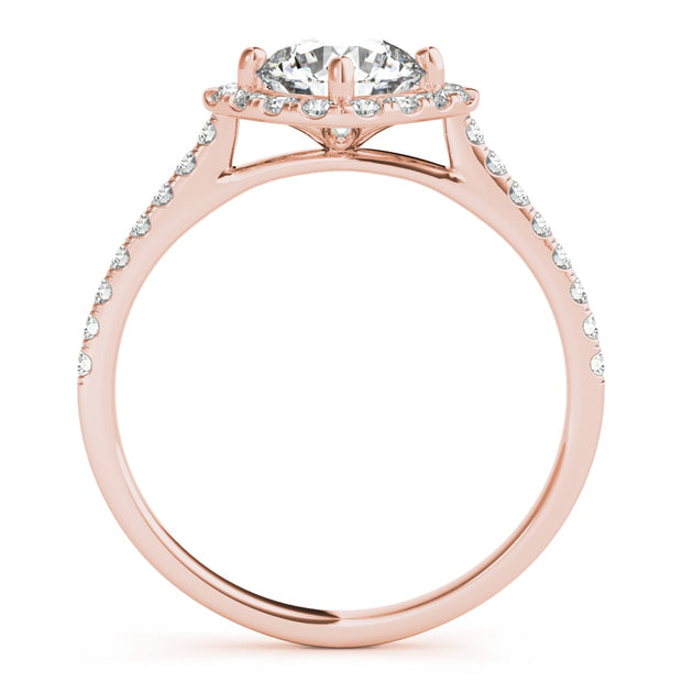 14K Rose Gold 1 1/3 ct tw Halo Diamond Engagement Ring