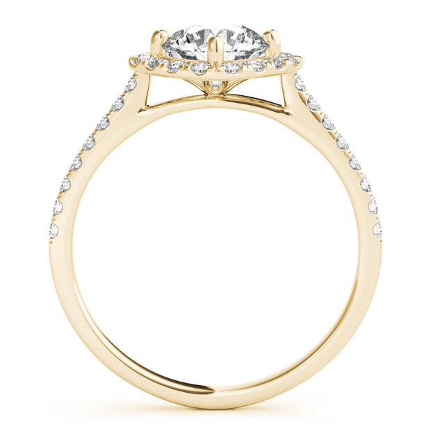 14K Yellow Gold 1 1/3 ct tw Halo Diamond Engagement Ring