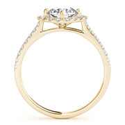 18K Yellow Gold 1 1/3 ct tw Halo Diamond Engagement Ring