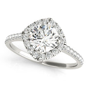 Round Diamond Halo Engagement Ring