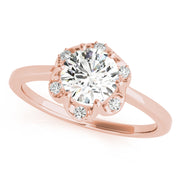 14K Rose Gold 1 CT Diamond Halo Engagement Ring