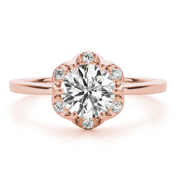 18K Rose Gold 1 ct tw Halo Diamond Engagement Ring