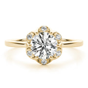 18K Yellow Gold 1 ct tw Halo Diamond Engagement Ring