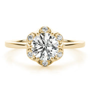 14K Yellow Gold 1 ct tw Halo Diamond Engagement Ring