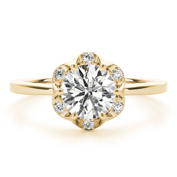 14K Yellow Gold 1 ct tw Halo Diamond Engagement Ring
