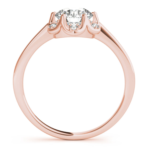 18K Rose Gold 1 ct tw Halo Diamond Engagement Ring