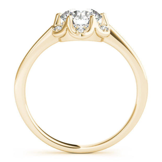 14K Yellow Gold 1 ct tw Halo Diamond Engagement Ring