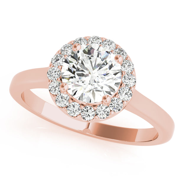 18K Rose Gold 1 1/4 ct tw Halo Diamond Engagement Ring