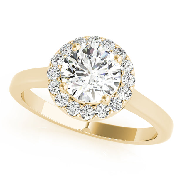 14K Yellow Gold 1 1/4 ct tw Halo Diamond Engagement Ring