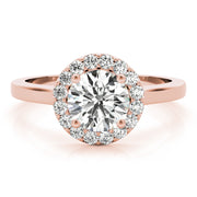 14K Rose Gold 1 1/4 ct tw Halo Diamond Engagement Ring