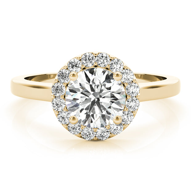 14K Yellow Gold 1 1/4 ct tw Halo Diamond Engagement Ring