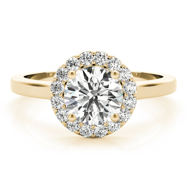 14K Yellow Gold 1 1/4 ct tw Halo Diamond Engagement Ring
