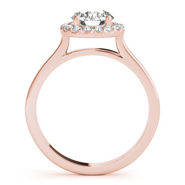 14K Rose Gold 1 1/4 ct tw Halo Diamond Engagement Ring