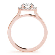 18K Rose Gold 1 1/4 ct tw Halo Diamond Engagement Ring