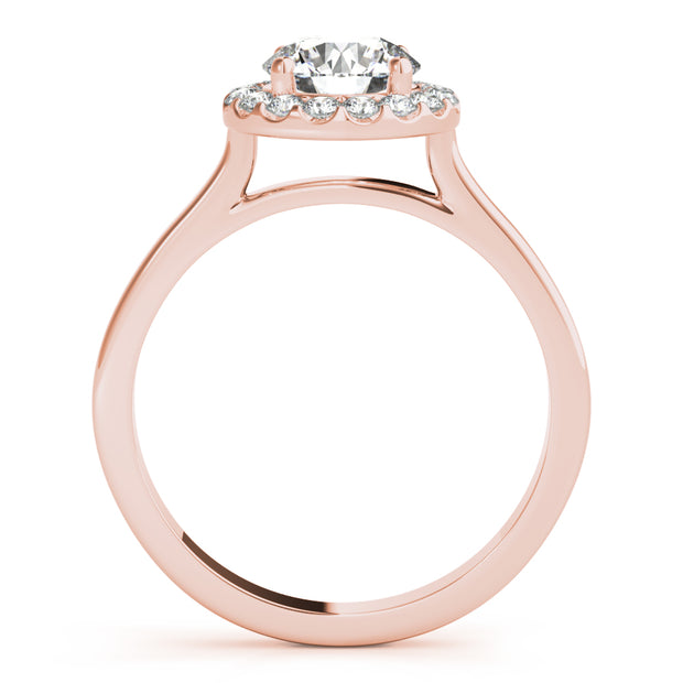 18K Rose Gold 1 1/4 ct tw Halo Diamond Engagement Ring