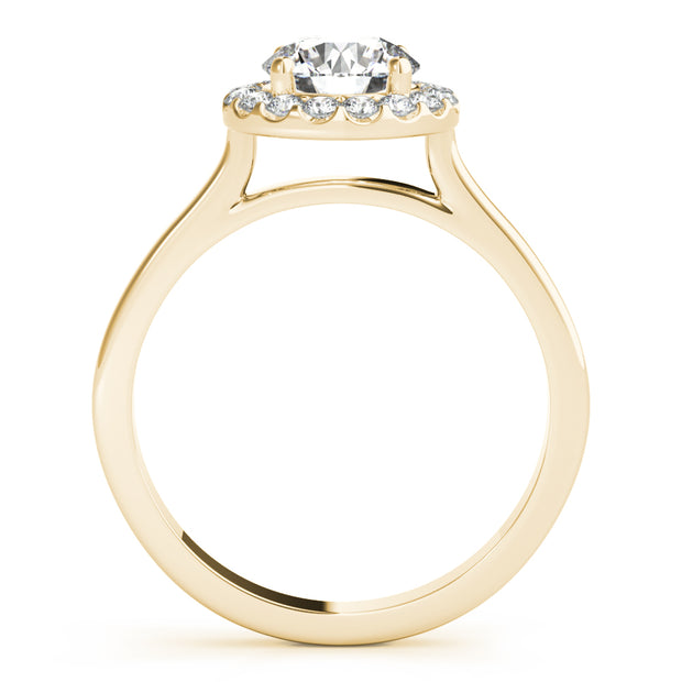 14K Yellow Gold 1 1/4 ct tw Halo Diamond Engagement Ring
