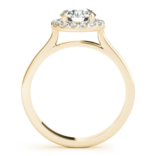 14K Yellow Gold 1 1/4 ct tw Halo Diamond Engagement Ring