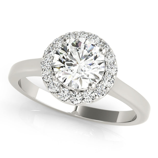 14K White Gold 1 1/4 ct tw Halo Diamond Engagement Ring