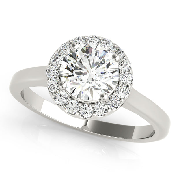 Round Diamond Halo Engagement Ring