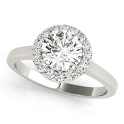 Platinum 1 1/4 ct tw Halo Diamond Engagement Ring