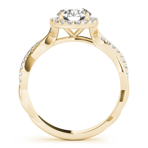 14K Yellow Gold 1 1/5 ct tw Halo Diamond Engagement Ring