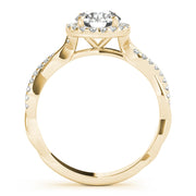 14K Yellow Gold 1 1/5 ct tw Halo Diamond Engagement Ring