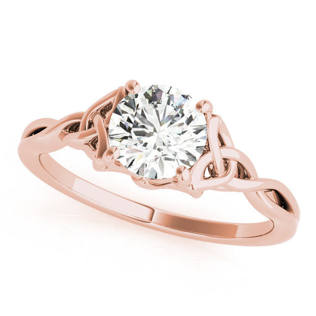 18K Rose Gold 1/2 CT Round Diamond Engagement Ring