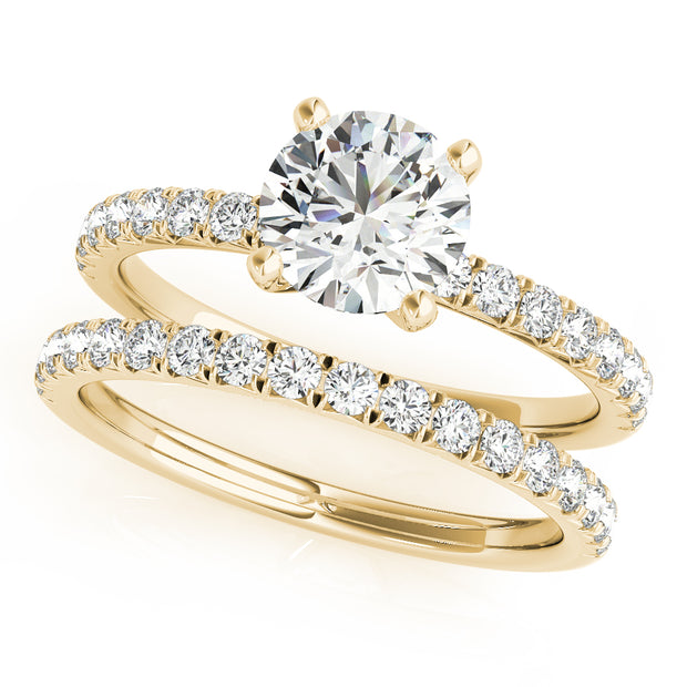 14K Yellow Gold 1 1/4 ct tw Single Row Diamond Engagement Ring