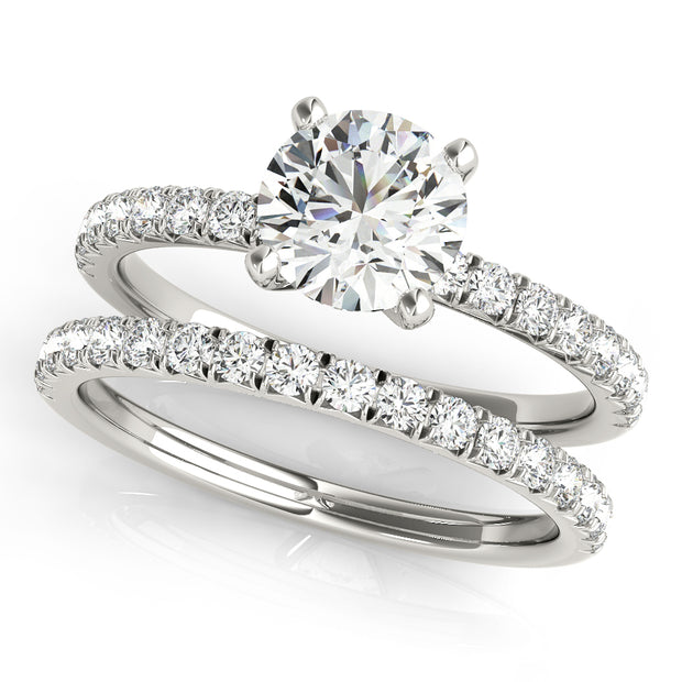 Single Row Diamond Engagement Ring