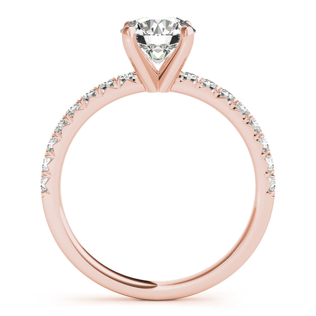 18K Rose Gold 1 1/4 ct tw Single Row Diamond Engagement Ring