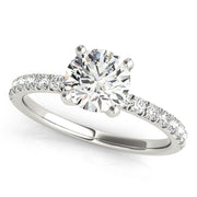 Diamond Round Single Row Engagement Ring