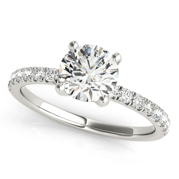 Diamond Round Single Row Engagement Ring