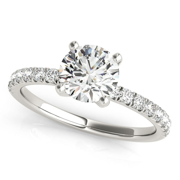 14K White Gold 1 1/4 ct tw Single Row Diamond Engagement Ring