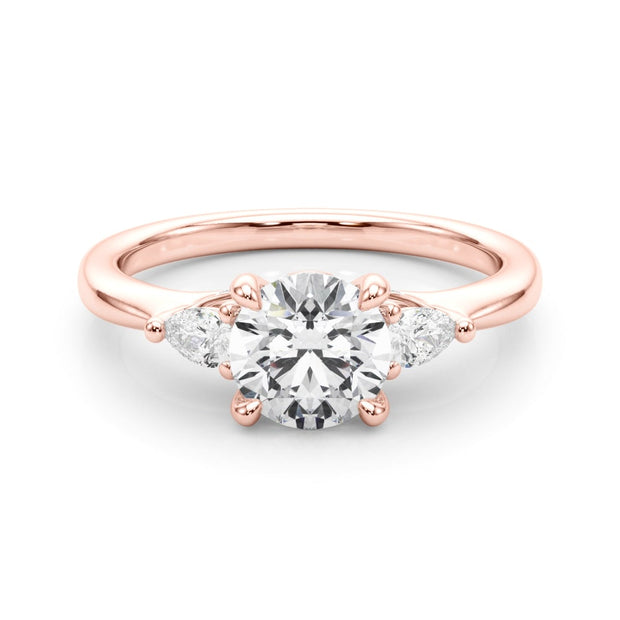 14K Rose Gold 1 1/3 ct tw Three Stone Diamond Engagement Ring