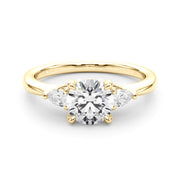 18K Yellow Gold 1 1/3 ct tw Three Stone Diamond Engagement Ring