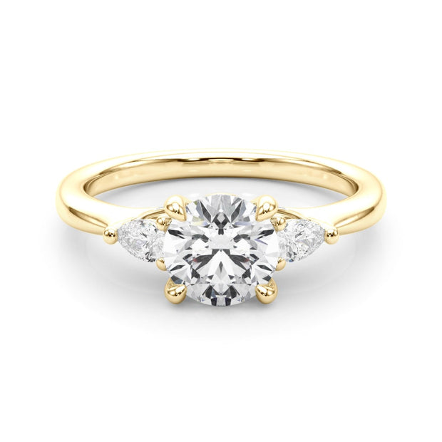18K Yellow Gold 1 1/3 ct tw Three Stone Diamond Engagement Ring