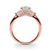 18K Rose Gold 1.22 ct Diamond Three-Stone Ring