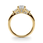 14K Yellow Gold 1 1/3 ct tw Three Stone Diamond Engagement Ring