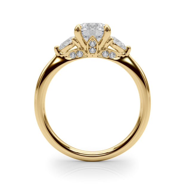 14K Yellow Gold 1.22 ctw Diamond Three-Stone Ring