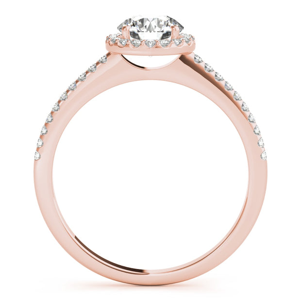 18K Rose Gold 5/8 ct tw Halo Diamond Engagement Ring